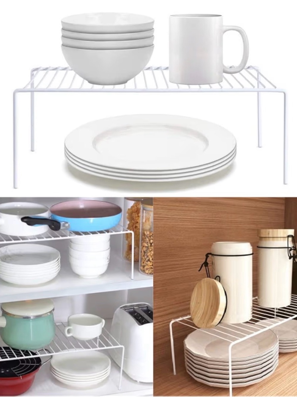 White Wire Shelf Rack - Kitchen Organizer - Picture 4 of 6